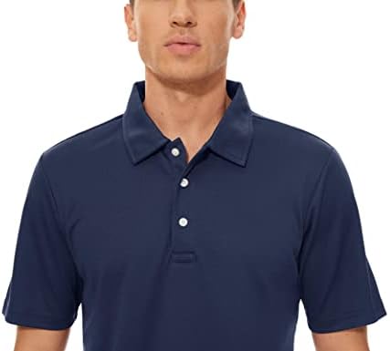 MAGCOMSEN erkek polo gömlekler 3 Düğmeler Rahat Çalışma T Shirt Hızlı Kuru Kısa Kollu Golf Gömlek Pike Jersey Açık Performans