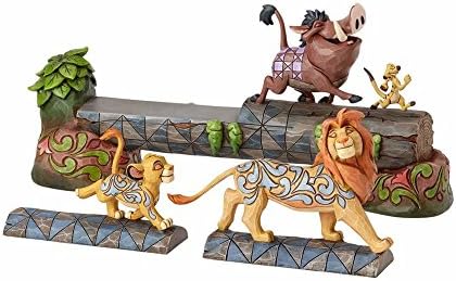 Enesco Jim Shore Disney Gelenekler Aslan Kral Simba, Timon ve Pumba Taş Reçine Heykelcik, 7.5, Çok Renkli