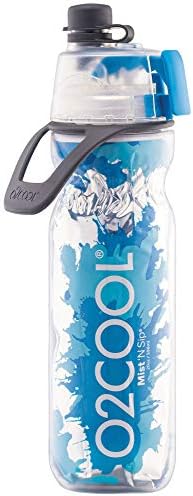 O2COOL Mist ' N Sip Misting Su Şişesi 2'si 1 Arada Sis ve Sızıntı Olmadan Sip İşlevi Çekme Üst Emzik Spor Su Şişesi Yeniden Kullanılabilir