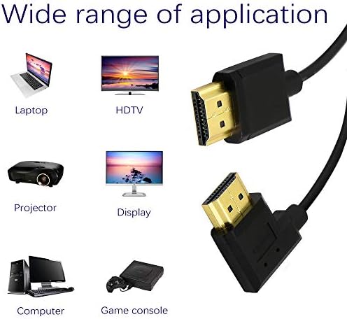PNGKNYOCN 15CM HDMI Erkek-Erkek Kısa Kablo, 90 Derece Sağ Açı Yüksek Hızlı HDMI 2.0 Adaptör Konnektör Kablosu Desteği 4k@60HZ, Ahududu