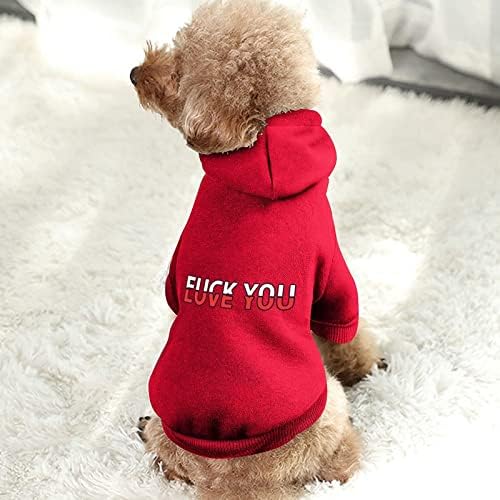 Fuck-Seni Seviyorum Evcil Hayvan Kostümleri Takım Elbise Şapka ile Sevimli Köpek Hoodie Tulum Kazak Köpek ve Kedi için