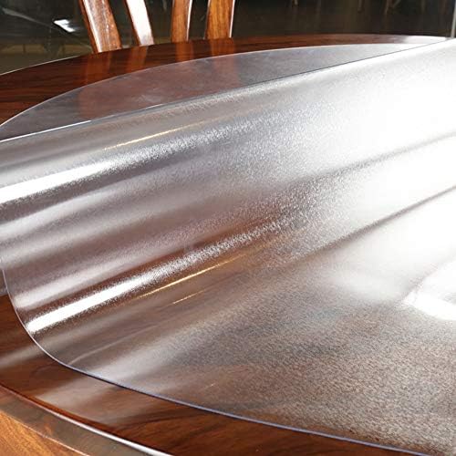 Buzlu PVC masa Örtüsü Koruyucu, Kaymaz Masa Pedleri Yemek odası masası için Yuvarlak Kokusuz Vinil masa pedi-d 2.0 mm D140cm (55 inç)