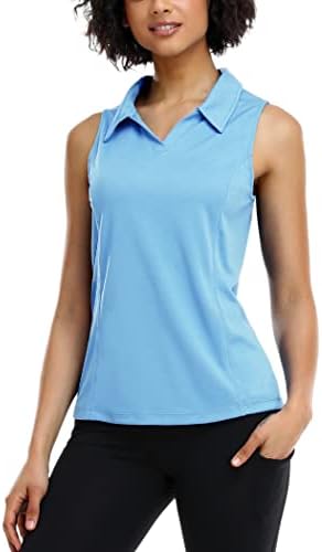 COOrun kadın Golf polo gömlekler Kolsuz Hızlı Kuru Tenis T-Shirt Hafif V Yaka Yaka Tank Top