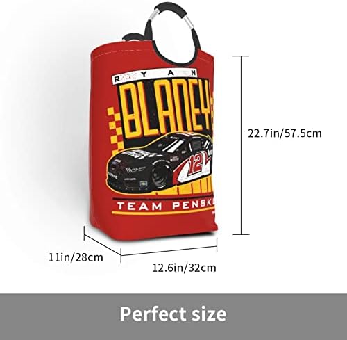 Ryan Blaney 12 Büyük Çamaşır Sepeti Çamaşır Sepeti Çanta Çamaşır Kutusu Giysi Çantası Katlanabilir Kolları ile Uzun Boylu Su Geçirmez