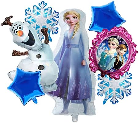 CWDRDX 7 ADET Dondurulmuş Folyo Balonlar Çocuklar için Doğum Günü Bebek Duş Elsa Tema Parti Süslemeleri