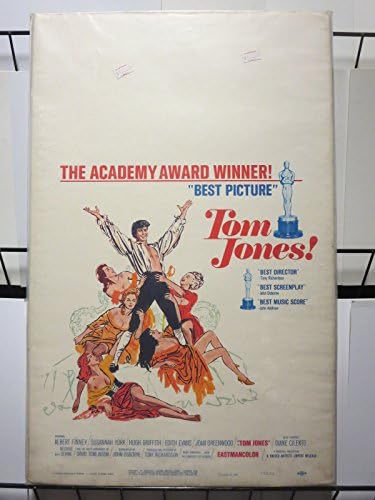 Tom Jones 1963 Pencere Kartı Film Afişi 14x22 kullanılmamış! AÇILDI! Albert Finney'in