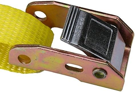 ABD Kargo Kontrolü 1 inç x 20 Ayak Sarı Kam Tokası Vinil Kaplı S-Kancalı Bağlama Kayışı