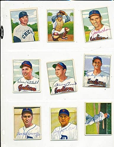 Dale Mitchell Cleveland Kızılderilileri 130 imzalı 1950 Bowman kartı-Beyzbol Slabbed İmzalı Çaylak Kartları