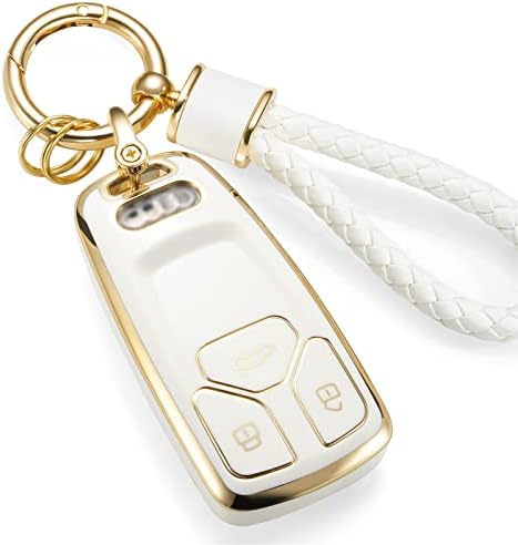 CTRINEWS Audi için Anahtarlık Kapak Metal Örgülü Halat Anahtarlık Audi Aksesuarları için, yükseltilmiş Yumuşak Anahtar Kutu Audi A4