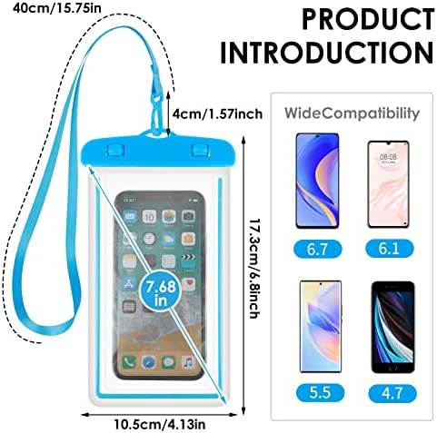 Su geçirmez Telefon Kılıfı 2 Paket Evrensel Sualtı Telefon Kılıfı Kuru Çanta Su Geçirmez Cep Telefonu Kılıfı iPhone ile Uyumlu 13 12