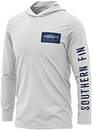 Güney Fin Giyim Performans Balıkçılık Hoodie Gömlek Erkekler Kadınlar için UPF UV 50+ Hafif Hood İle