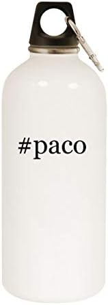 Molandra Ürünleri paco - 20oz Hashtag Karabinalı Paslanmaz Çelik Beyaz Su Şişesi, Beyaz