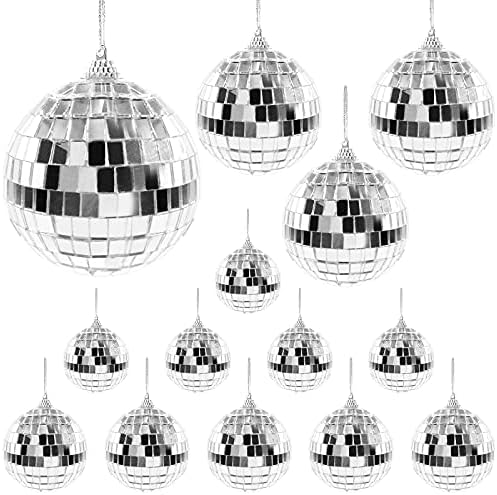 14 Adet Disko topu Süsleme Asılı Disko Topları Disko Topu Noel Süsleri Farklı Boyutlarda Ayna Topu Küçük Disko Topu Disko Parti Süslemeleri