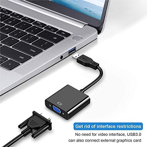 USB 3.0 VGA adaptörü, BOWONG USB 3.0 / 2.0 VGA 1080 P Adaptörü( Erkek Kadın), çoklu Monitör Harici Video Grafik Kartı Kablosu Dönüştürücü