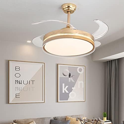 ZALORD Fabrika fiyat akrilik tavan vantilatörü lamba LED trikromatik karartma Fanı avize Modern Ev uzaktan kumanda fanı ışık Villa