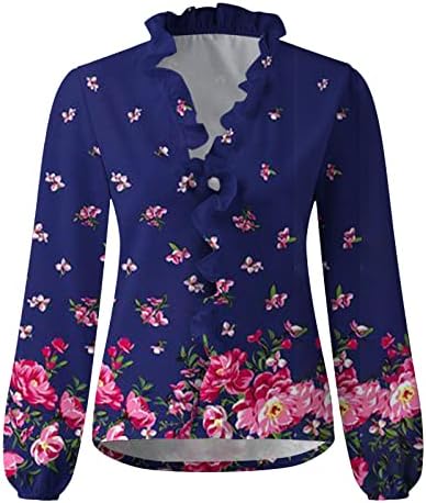 Amikadom Kızlar Uzun Kollu 2023 Giyim V Boyun Grafik Salonu Peplum Bluz Tee Sonbahar Yaz Tee Bayan H8 H8