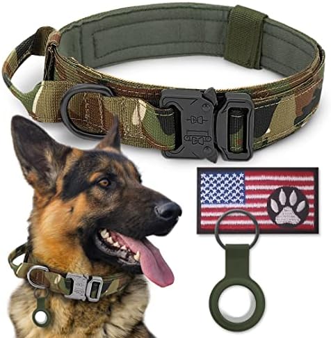 Taktik Köpek Tasması Ayarlanabilir Askeri Eğitim Köpek Tasması Kontrol Kolu ve Ağır Hizmet Tipi Metal Tokalı Ağır Hizmet Tipi Naylon