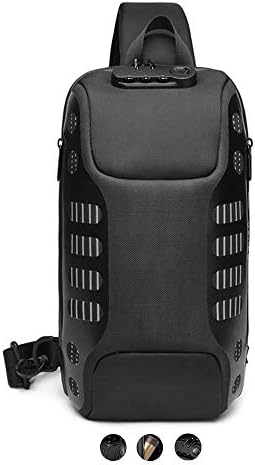 OZUKO asma sırt çantası USB Anti-Hırsızlık Erkek Göğüs Çantası Rahat omuzdan askili çanta