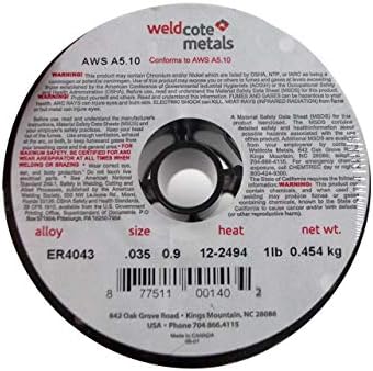 Weldcote Alüminyum 4043 .035 X 1 Lb.. Weldcote Metals tarafından Makara MIG Kaynak Teli