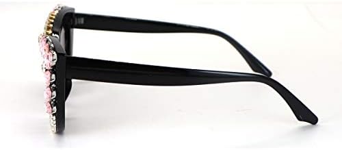 FUPRECİOUS Retro Cateye Güneş Gözlüğü Kadınlar için UV400 Koruma Kedi Gözü bling taklidi güneş gözlüğü