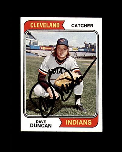 Dave Duncan El İmzalı 1974 Topps Cleveland Kızılderilileri İmzası