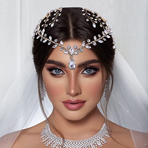 HONGMEİ Düğün Gelin Kristal Kafa Bandı Kadın Taklidi Saç Tarak Düğün Headdress Düğün Başlığı Gelin için