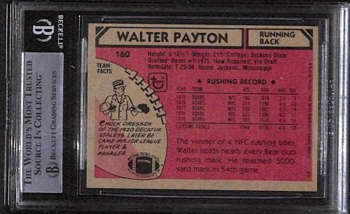 160 Walter Payton AP HOF-1980 Topps Futbol Kartları (Yıldız) Dereceli BVG OTOMATİK NFL İmzalı Futbol Kartları
