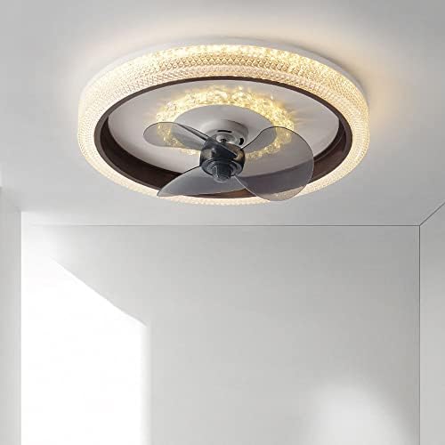 ATELANGE 21 yüzyıl sıcak ev kristal tavan vantilatörü ışıkları ile 3 renk 3 hız Fan tavan lambası uzaktan kumanda kapalı tavan vantilatörü