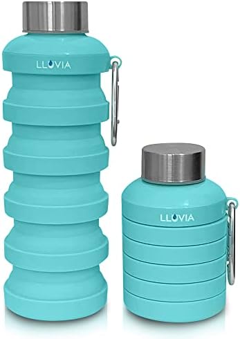 LLUVİA Katlanabilir Su Şişesi Silikon Kullanımlık BPA Ücretsiz Seyahat Su Şişeleri için Yoga Yürüyüş Kamp Spor Açık Sızdırmaz Büküm