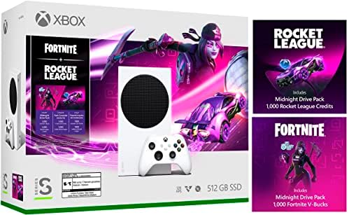 Microsoft Xbox Series S 512GB Tamamen Dijital Oyun Konsolu, Fortnite & Rocket League Paketi, Bir Xbox Kablosuz Denetleyici, Gece Yarısı