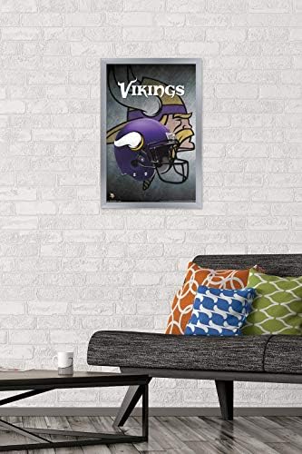 Trendler Uluslararası NFL Minnesota Vİkings-Kask 16 Duvar Posteri, 22.375 x 34, Çerçevesiz Versiyon