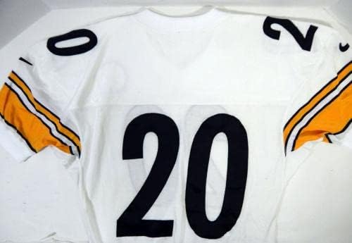 1997 Pittsburgh Steelers 20 Oyunu Yayınlandı Beyaz Forma 46 DP21270-İmzasız NFL Oyunu Kullanılmış Formalar