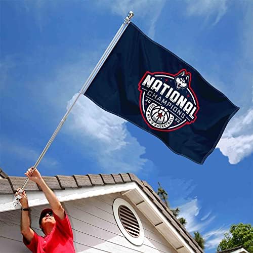 Connecticut Huskies UCONN Erkek Basketbol Ulusal Şampiyonası 3x5 Grommet Bayrağı