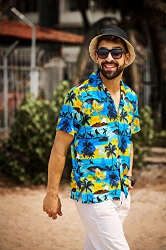 ALVİSH Casual havai gömleği Erkekler için Kısa Kollu