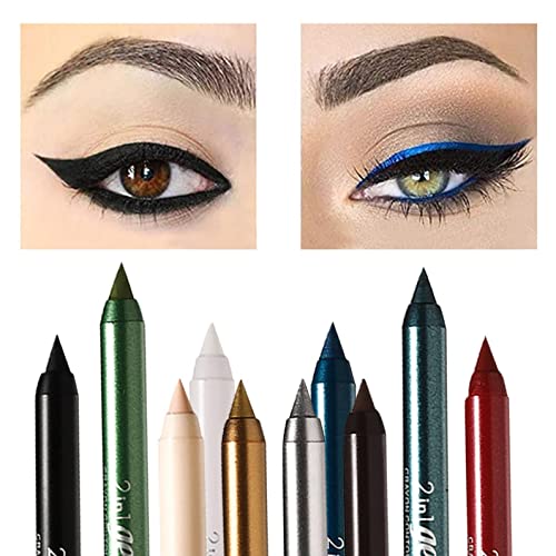 Zhenlık 3 in 1 Kapatıcı Eyeliner Ücretsiz Dudak Kalemi Göz Farı Jel Kalem 1 PC Su Geçirmez Sweatproof Renkli Göz makyaj kalemi Metalik