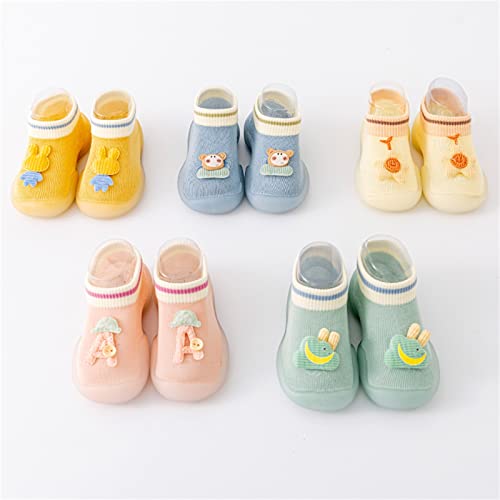 Gıcırtılı Sneaker Yürüyor Bebek Erkek Kız Hayvan Karikatür Çorap Ayakkabı Toddler Polar Bebek Ayakkabıları (Sarı, 12-18 Ay)