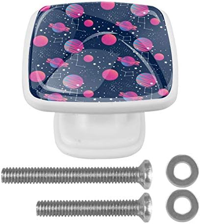 Idealiy Galaxy Yıldızlı Lacivert Pembe Gezegen Kapı Çekmece çekme kolu mobilya dekorasyonu için Mutfak Dolabı Tuvalet Masası