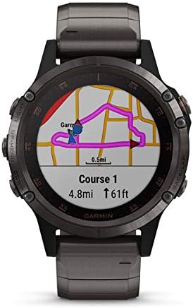 Garmin fenix 5 Plus, Premium Çok Sporlu GPS Akıllı Saat, Renkli Topo Haritalar, Kalp Atış Hızı İzleme, Müzik ve Temassız Ödeme, Karbon