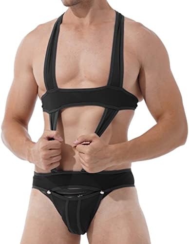 CHİCTRY erkek Tek Parça Jockstrap Leotard Iç Çamaşırı Backless Tulumlar güreş atleti Bodysuit