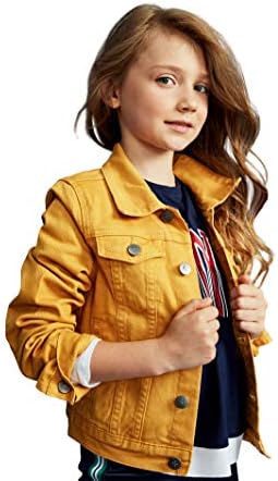 kidpik Kız Çocuk Jean Ceket-Sevimli Renkli Kot Ceketler