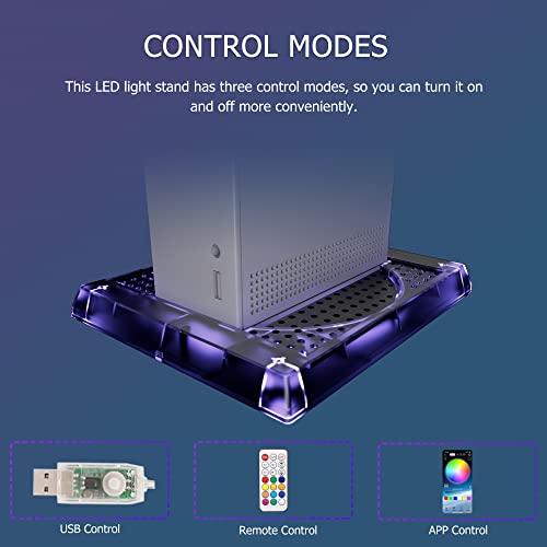 RGB LED Standı Xbox Serisi X S DOBEWİNGDELOU yanar dikey stant Sürüm 2.0 IR Uzaktan App Kontrolü ile 7 Renk 300 Aydınlatma Efektleri