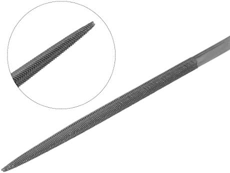plastik Saplı uxcell İkinci Kesim Çelik Yuvarlak İğne Dosyası, 4mm x 160mm