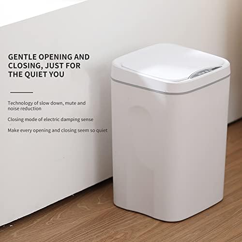 GLVSZ Çöp Tenekesi Banyo Kapaklı Temassız Sensör Çöp Tenekesi Mutfak Odası Oturma Küçük Ev Aletleri 16L Naylon Fırçalar Temizlik için