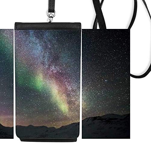 Galaxy güzel yıldız karanlık telefon cüzdan çanta asılı cep kılıfı siyah cep