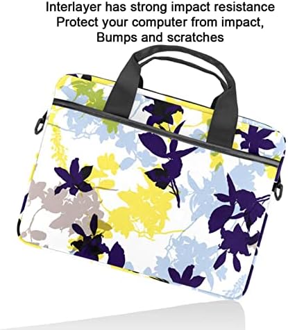 Kadın laptop çantası Suluboya Estetik Mavi Çiçek Dizüstü Bilgisayar Çantası İş Tote Çanta Omuz askılı çanta