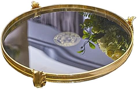 ORGJWD Cam Saklama Tepsisi Dekoratif Taban Takı Ekran Plakası Restoran Servis Tepsisi Oturma Odası Dekorasyon