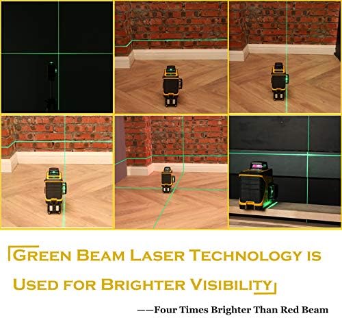 3D Yeşil çizgi Lazer, inşaat için şarj Edilebilir Kendinden tesviye lazer seviyesi, USB Şarj Otomatik Tesviye 12 satırlı 3 düzlem seviye