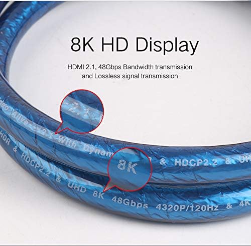 SIKAI 8K Ultra Yüksek Hızlı HDMI 2.1 Kablosu 4K@60HZ 8K@120Hz 48Gbps 4320P UHD HDR Kablosu, [OCC Bakır Kablo], LG OLED TV, Samsung