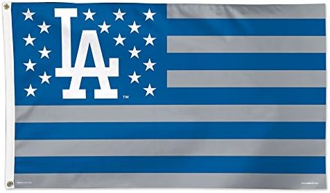 WinCraft MLB Los Angeles Dodgers Yıldızlar ve Çizgiler Lüks Bayrak, 3 x 5', Çok Renkli
