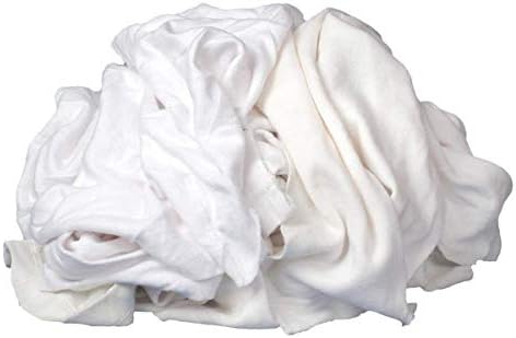 Buffalo Industries (10525) Emici Beyaz Geri Dönüştürülmüş Tişört Kumaş Paçavra-50 lb. kutu-Çok Amaçlı Silme, Temizleme ve Parlatma